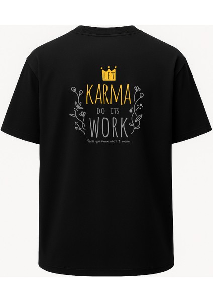 Oversize Karma Baskılı Unisex Tişört