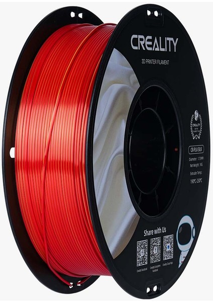 Cr-Silk Pla 1.75MM 1 kg Standart- (Ipek) Altın-Kırmızı