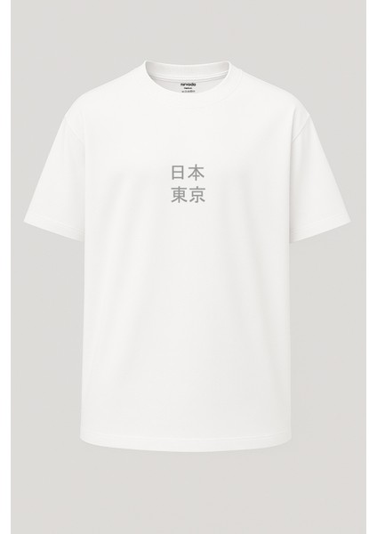 Oversize Japonya Tokyo Harita Baskılı Unisex Tişört fiyatları