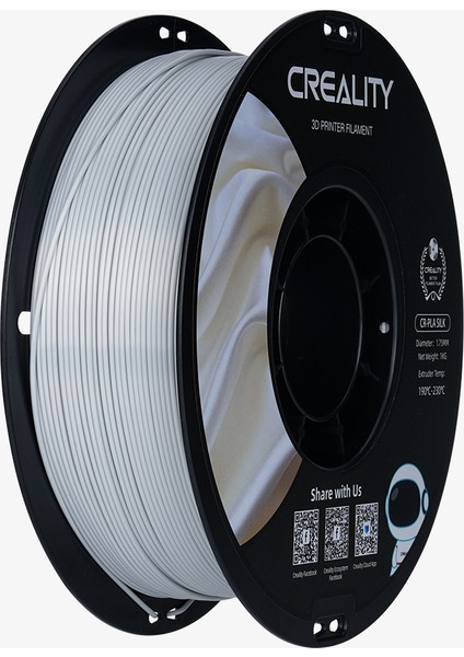 Cr-Silk Pla 1.75MM 1 kg Standart- (Ipek) Gümüş