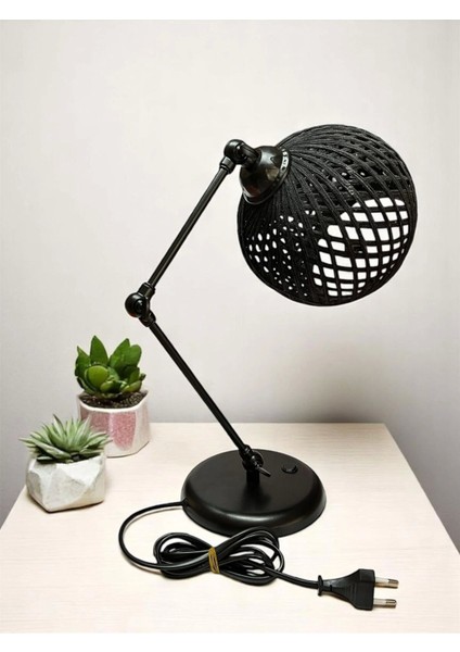 3 Nokta Hareketli Mafsallı Masa Lambası (Siyah Kol, Siyah Başlık) fiyatları