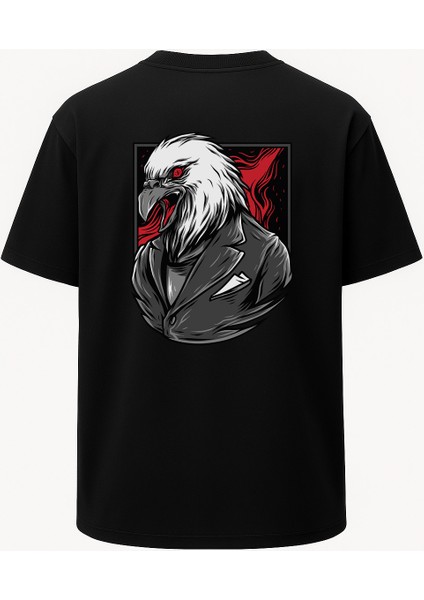 Oversize Dark Hunter Kartal Baskılı Unisex Tişört