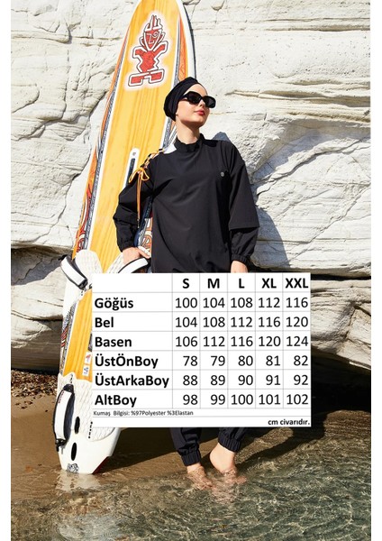 Kadın Spor Likra Tam Kapalı Tesettür Mayo Kimber 1202 Siyah modelleri