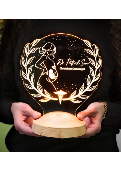 Jinekolog Lamba Doktora Özel Hediye, Ebe Hediyesi, Kadın Hastalıkları ve Doğum Uzmanına Kişiye Özel 3D LED Lamba fırsatları