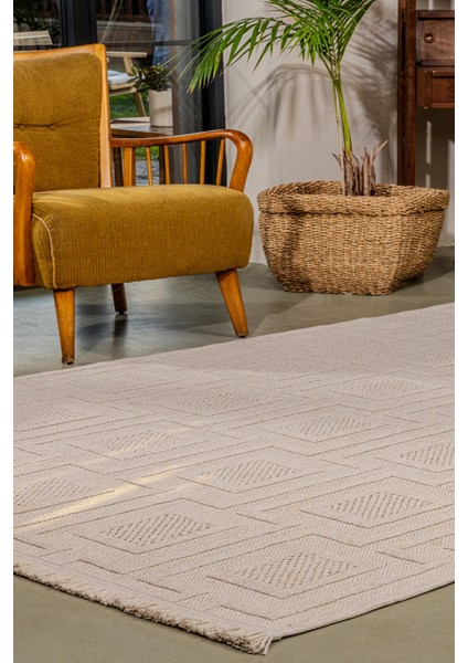 Bravvo BR008 Bej Hav Toz Vermez Salon Mutfak Koridor Oturma Odası Yolluk Dokuma Kilim