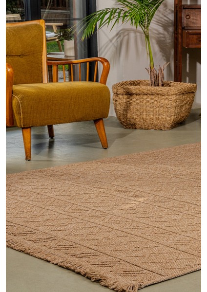 Bravvo BR004 Kahverengi Hav Toz Vermez Salon Mutfak Koridor Oturma Odası Yolluk Dokuma Kilim