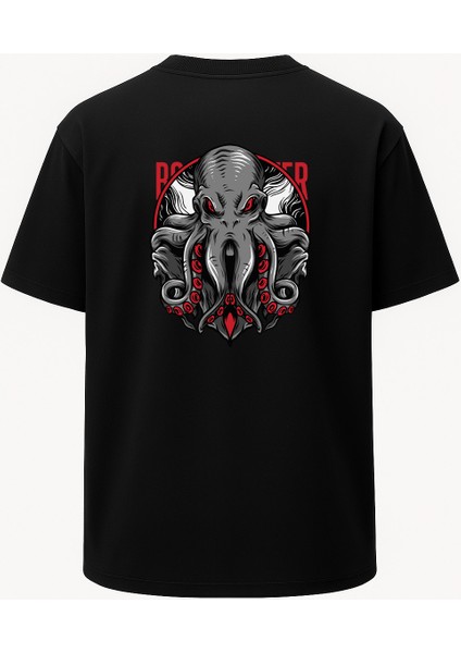 Oversize Boss Master Ahtapot Baskılı Unisex Tişört
