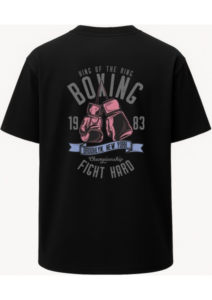Oversize Boks Brooklyn Baskılı Unisex Tişört