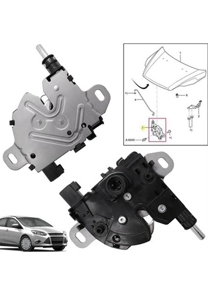 Araba Kaputu Kaput Açma Kilidi Tamir Takımı 2 Anahtarlı Mandal 4M5AA16B970 Ford Focus Mk2 2004-2012 1355231 4895285 (Yurt Dışından)