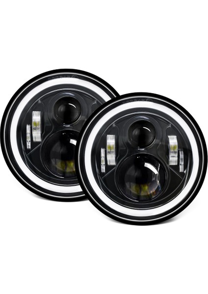 Inç 100W Araba LED Farlar Drl Dönüş Sinyal Işığı LED Işık Halkası Melek Gözler Işıkları Jk Tj Lj Cj H1 H2 (Yurt Dışından) fırsatları