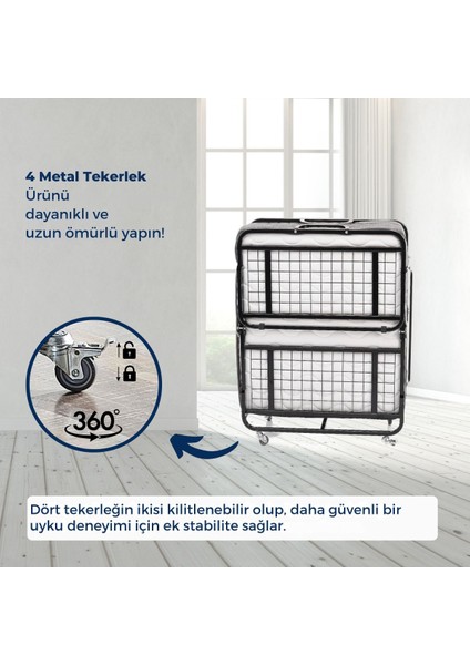 Inova Katlanır Metal Tek Kişilik Karyolla