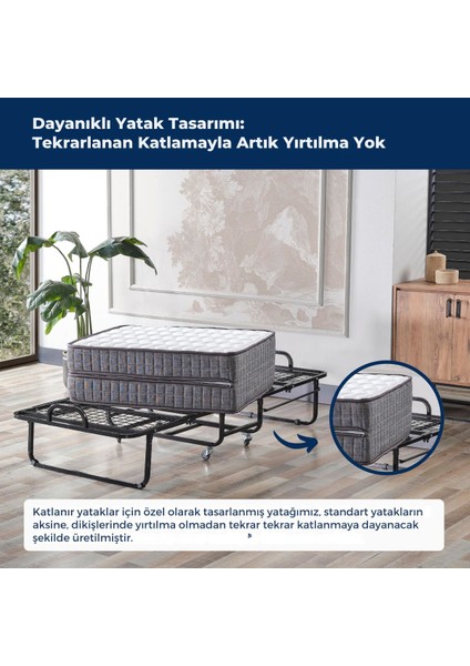 Inova Katlanır Metal Tek Kişilik Karyolla