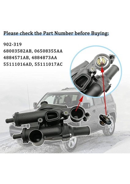 Jeep Compass Patriot Dodge Avenger 2.4l 2007-2017 Için Motor Soğutma Suyu Termostatı Muhafazası 68003582AB (Yurt Dışından)