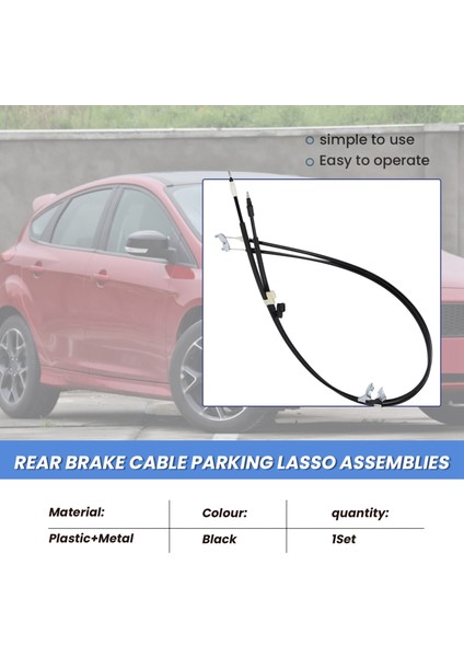 Araba Arka Park Acil Fren Kabloları AV61-2A603-BK AV61-2A603-BL Ford Focus 2012-2017 Fren Kementi Takımı AV612A603 (Yurt Dışından)