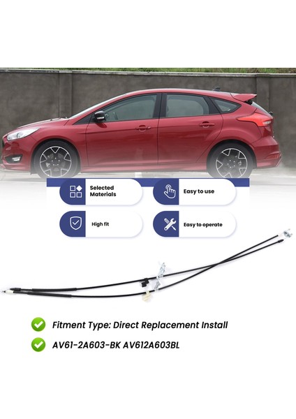 Araba Arka Park Acil Fren Kabloları AV61-2A603-BK AV61-2A603-BL Ford Focus 2012-2017 Fren Kementi Takımı AV612A603 (Yurt Dışından)