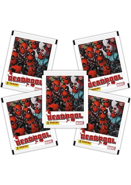 Marvel Deadpool Sticker And Card Collection 5 Paket(25 Sticker)