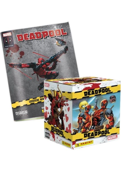Lisanslı Deadpool Sticker And Card Collection 1 Albüm+1 Kutu (50 Paket= 200 STICKER+50KART)