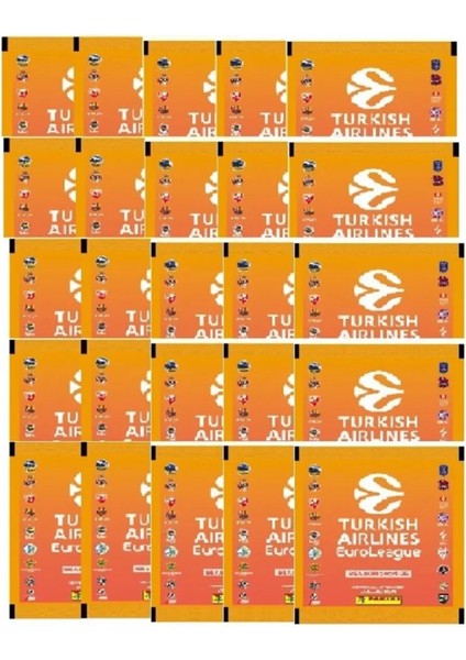 2024-25 Official Turkish Airlines Euroleague Sticker Çıkartma 25 PAKET(125 Sticker)