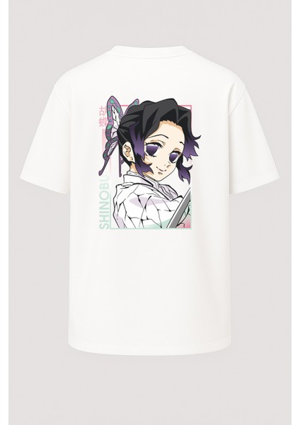 Oversize Shinobu Kocho Demon Slayer Baskılı Unisex Tişört