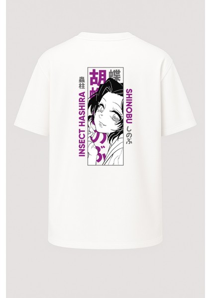 Oversize Shinobu Demon Slayer Baskılı Unisex Tişört