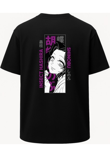 Oversize Shinobu Demon Slayer Baskılı Unisex Tişört