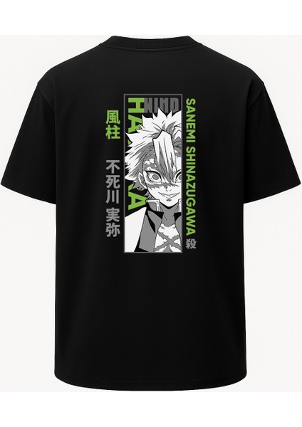 Oversize Sanemi Shinazugawa Demon Slayer Baskılı Unisex Tişört