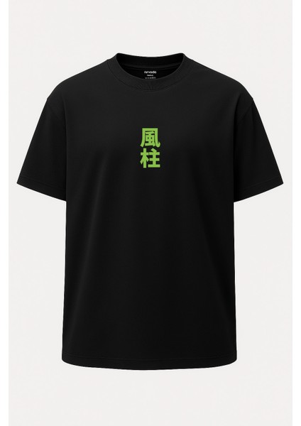 Oversize Sanemi Shinazugawa Demon Slayer Baskılı Unisex Tişört