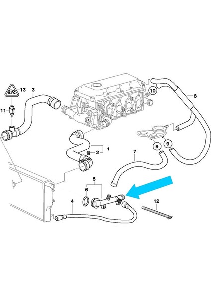 11531709232 Su Soğutma Hortumu Boru Konnektörü Bağlayıcı Bmw E46 Z3 316I 318I 316CI 318CI (Yurt Dışından)