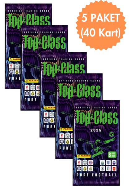 Panini Top Class 2025 Trading Cards 8li x 5 Adet
