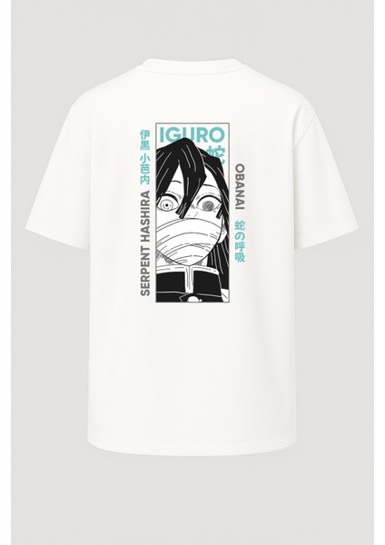 Oversize Obanai Iguro Demon Slayer Baskılı Unisex Tişört