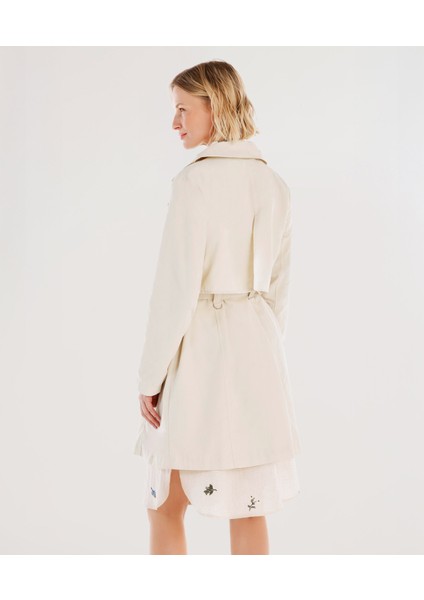 Kadın Kruvaze Kapamalı Uzun Pardösü Düz Desen Rüzgarlıklı Günlük Stil fırsatları