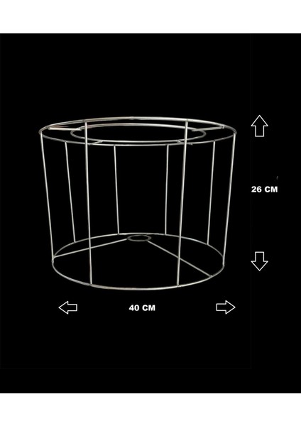 Lambader Başlık Iskelet Teli 3mm Paslanmaz Galvaniz Metal (40 cm )