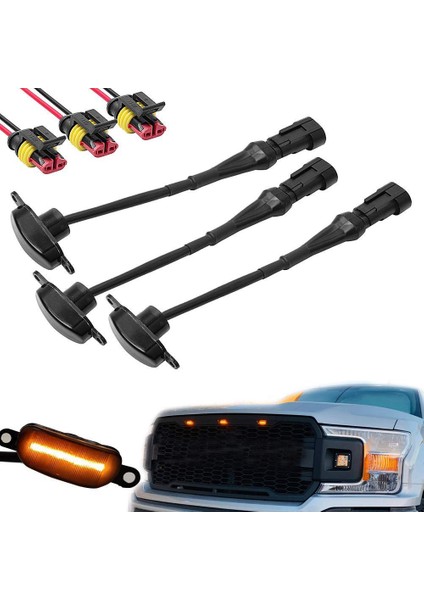 Adet Harici Amber LED Işıklar Dekorasyon, LED Ön Izgara Işıkları 2004-2019 Ford F150 Raptor F250 Izgara Koşu Lambaları (Yurt Dışından) fiyatları