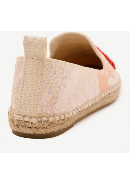 Işleme Detaylı Düz Taban Espadril