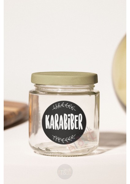 Baharat - Bakliyat - Kuruyemiş Kavanoz Etiketi Suya Dayanıklı Modern Minimal Sticker - Şeffaf Etiket Model.bitter fiyatları