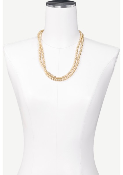 Gold Boncuk Detaylı Uzun Kolye modelleri