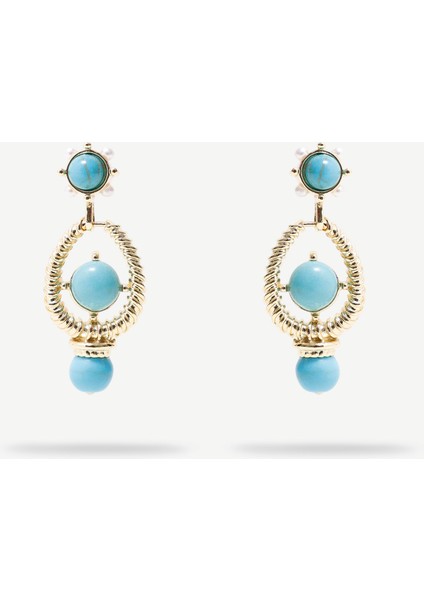 Doğal Taş Içerikli Sallantılı Küpe