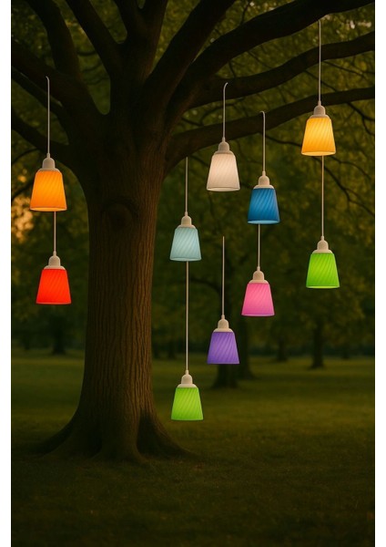 10 Farklı Renk Ağaç Feneri E27