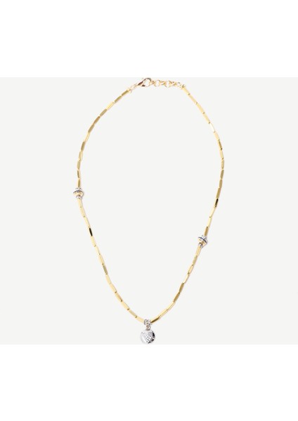 Kalp Uçlu Gold Kolye