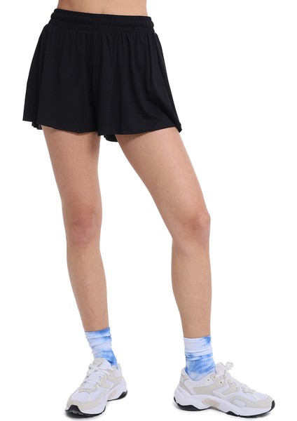 Ispirare2 Kadın Siyah Koşu Şort Etek 25YK007-SYH