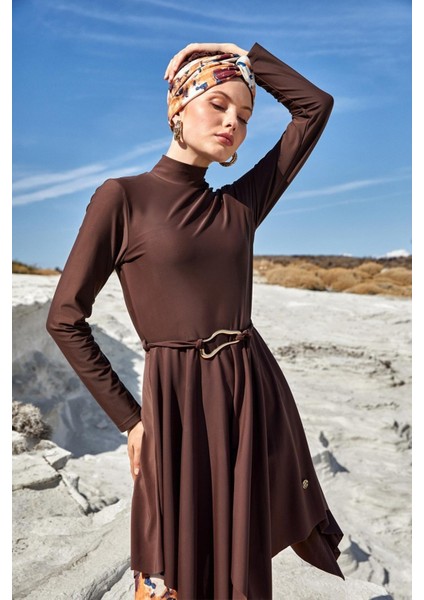 Kadın Sarah Uzun Kollu Tam Kapalı Tesettür Mayo 1122 Kahverengi fiyatları