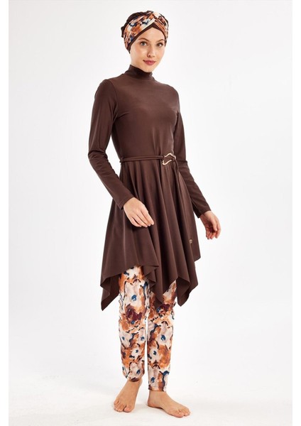 Kadın Sarah Uzun Kollu Tam Kapalı Tesettür Mayo 1122 Kahverengi indirimleri