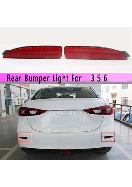 1 Çift Arka Tampon Işık Yan Lamba Işaretleyici Reflektör Mazda 3 5 6 D350-51-5M0E D350-51-5L0E (Yurt Dışından)