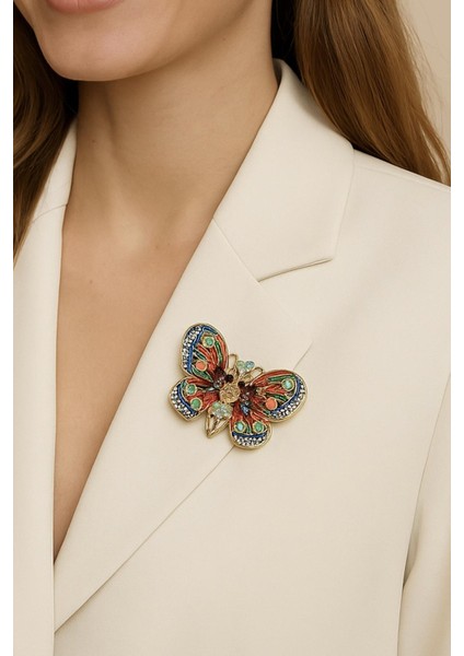 Kelebek Modelli Kadın Broş Yaka Iğnesi modelleri
