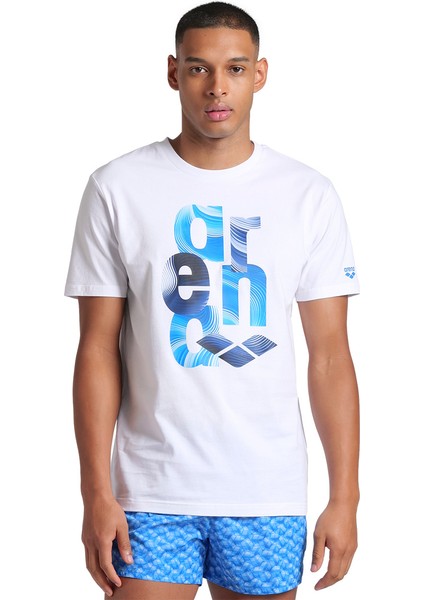 Water Prints Erkek Beyaz Günlük Stil T-Shirt 009406100