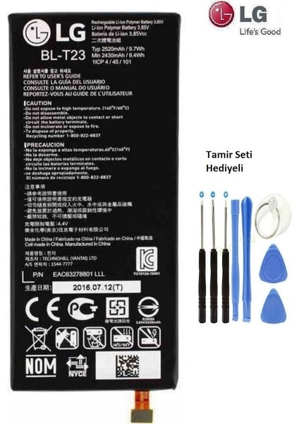 Lg x Cam K580 BL-T23 Batarya Pil ve Tamir Seti Senalstore