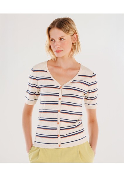 Bisiklet Yaka Yarım Kollu Triko Hırka fiyatları