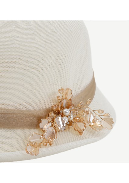 Çiçek Taş Detaylı Fötr Şapka fiyatları