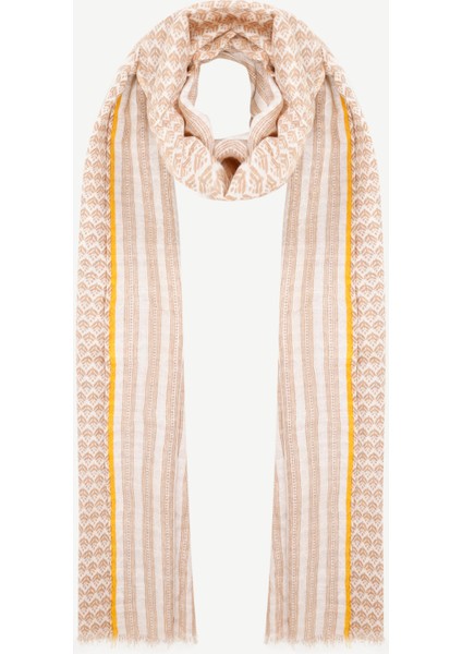 Keten Karışımlı Çizgili Şal