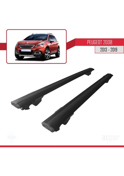 Peugeot 2008 (A94) 2013-2019 Arası ile Uyumlu Hook Model Ara Atkı Tavan Barı Siyah 2 Adet fırsatları